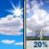 Saturday: A slight chance of showers and thunderstorms after 3pm. Mostly sunny. High near 80, with temperatures falling to around 77 in the afternoon. West wind 5 to 8 mph. Chance of precipitation is 20%. New rainfall amounts less than a tenth of an inch possible. Saturday: Mostly Sunny then Slight Chance Showers And Thunderstorms