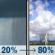 Monday: Rain showers likely between 11am and 4pm, then showers and thunderstorms. Partly sunny. High near 69, with temperatures falling to around 66 in the afternoon. Southeast wind 5 to 16 mph, with gusts as high as 28 mph. Chance of precipitation is 80%. New rainfall amounts between a tenth and quarter of an inch possible. Monday: Showers And Thunderstorms